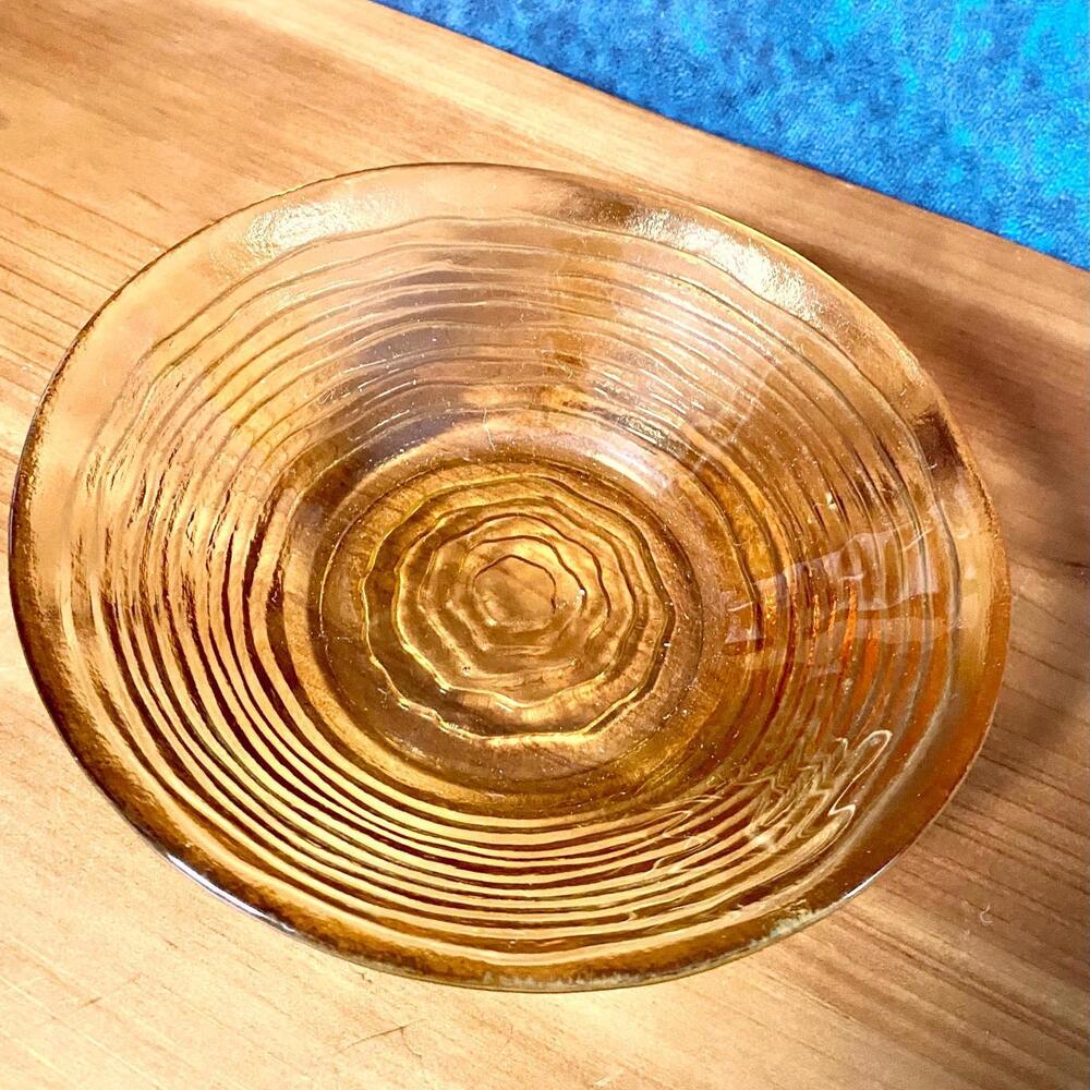 Vintage Anchor Hocking Amber Textured Glass Bowl